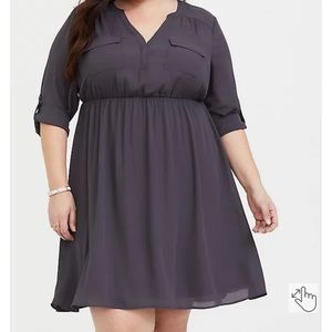 Torrid grey mini shirt dress size 2